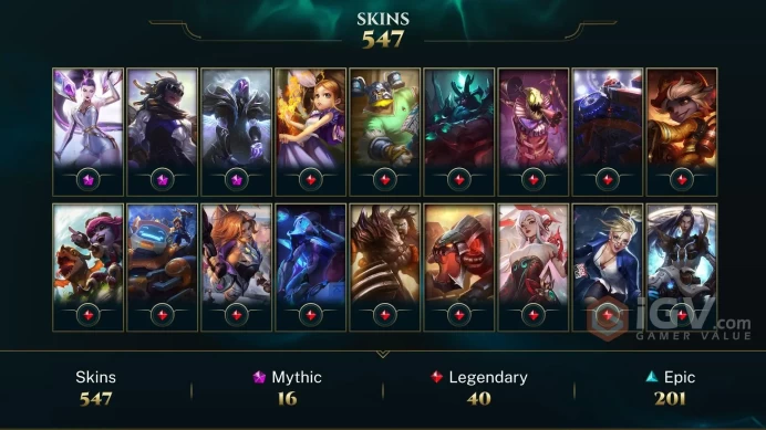EUW ~ 620 Skins/Chromas - All Champions - Risen Legend Vayne Border + Chroma - High Noon Samira Chroma Paragon - High Noon Senna Chroma Mythic -