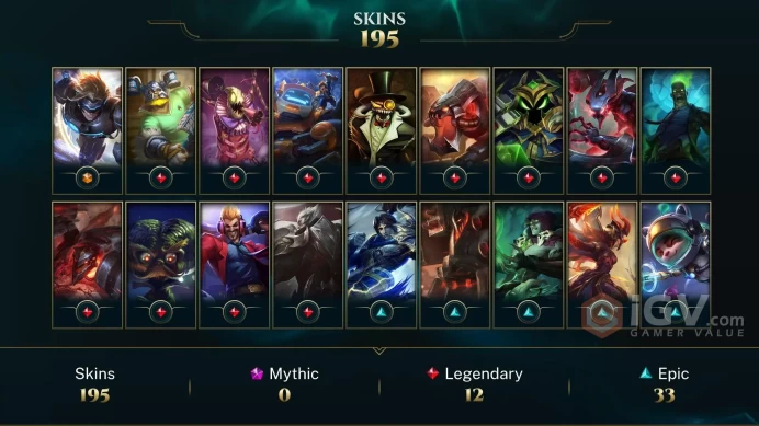NA - Silver - 80 LVL - 195 Skins - Almost All Champions - RARE 2012 Icons - DWG Jhin - God-King Darius - Empyrean Lux  Nutcracko - AN296