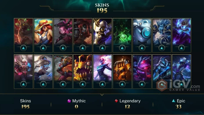 NA - Silver - 80 LVL - 195 Skins - Almost All Champions - RARE 2012 Icons - DWG Jhin - God-King Darius - Empyrean Lux  Nutcracko - AN296