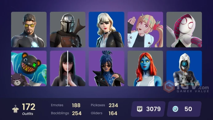 Fortnite Account [PC] 172 skins | Vivi Chroma | Subzero Cryptic | Cloud Striker | Lina Scorch | Fixer | Menace | Omegarok | Kado Thorne | Twyn |