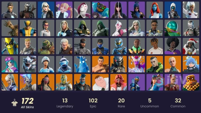 Fortnite Account [PC] 172 skins | Vivi Chroma | Subzero Cryptic | Cloud Striker | Lina Scorch | Fixer | Menace | Omegarok | Kado Thorne | Twyn |