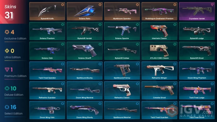[EU] 31 SKINS | 23 AGENTS | Byteshift Knife | Mystbloom Operator  | Bubblegum Deathwish Phantom | Cryostasis Vandal ~ 6,125 VP Inventory value