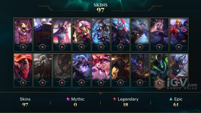 NA - 164 LVL - 97 Skins - Dawnbringer Yone - Debonair Zed - Galaxy Slayer Zed Chroma Mythic - Dream Dragon Yasuo - Nightbringer Yasuo MID LE107