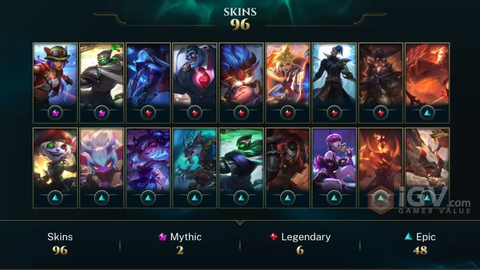 NA - 181 LVL - ~ 100 Skins - Prestige Conqueror Jax - Odyssey Kayn - Corporate Mundo - High Noon Senna - FPX Lee Sin - Lunar Beast Viego - LE109