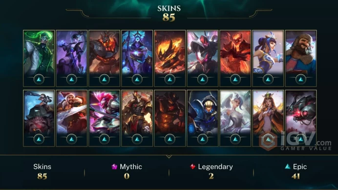 JAPAN - 87 LVL - 85 Skins - Spirit Guard Udyr - Brolaf - Lunar Beast Aphelios - Mythmaker Galio - Star Guardian Ekko Border - LE114