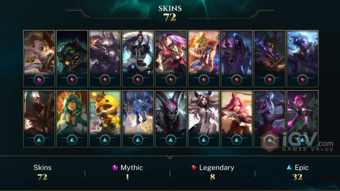 NA - 107 LVL - 72 Skins - Prestige Acranist Zoe - Battle Queen Katarina Border - Galaxy Slayer Zed - True Damage Ekko - Katarina Main - LE116
