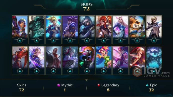 NA - 107 LVL - 72 Skins - Prestige Acranist Zoe - Battle Queen Katarina Border - Galaxy Slayer Zed - True Damage Ekko - Katarina Main - LE116