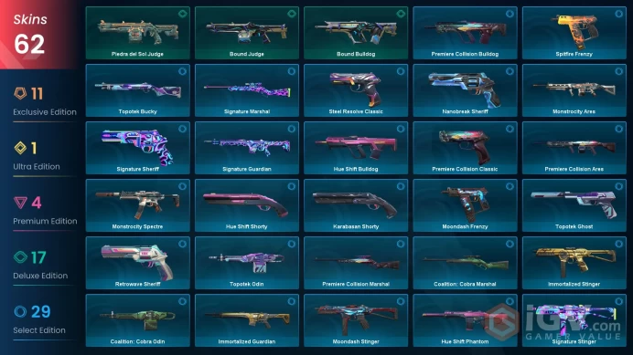 EU/TR | RGX 11z Pro Karambit, Xenohunter Knife, Araxys Vandal, Sentinels of Light Vandal, Gaia's Vandal, Reaver Vandal, Protocol 781-A Sheriff