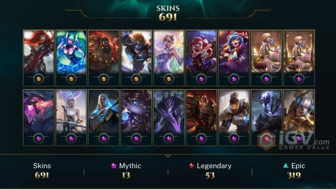 EUW - 248 LVL~ 700 Skins - 13 Mythic - Prestige K/DA Evelynn - Prestige Obsidian Dragon Sett - Prestige Pulsefire Lucian -Dreadnova Darius OC498