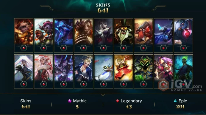 NA - 274 LVL - ~ 650 Skins - Prestige Empyrean Kayle - Pretige K/DA Kai'Sa - Mythmaker Irelia Border - Prestige Valiant Sword Riven - OC499