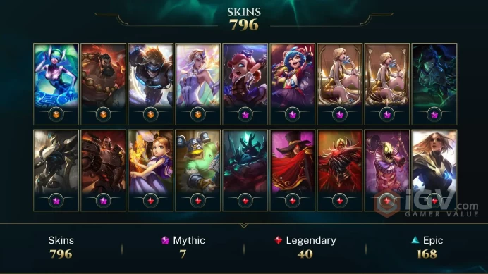 NA - 148 LVL - ~ 800 Skins - Prestige K/DA Akali - Dreadnova Darius - Soulstealer Vayne - Lancer Zero Hecarim - Hextech Annie - DY136