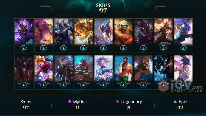 NA - 61 LVL - ~ 100 Skins - 2007 Riot Points - True Damage Ekko - Battle Academia Ezreal - Project: Vayne - Mecha Kingdoms Jax  FPX Vayne LE108