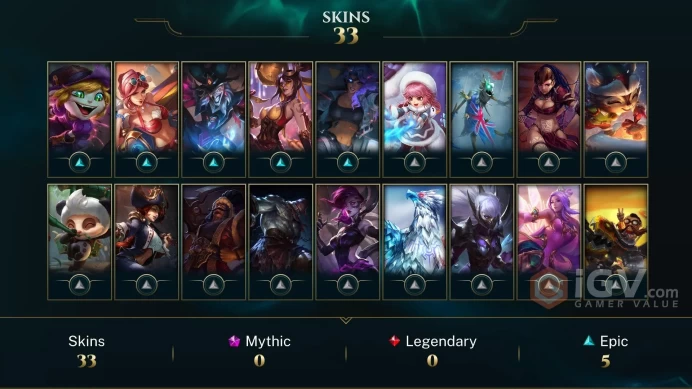 OCE - 62 LVL - Silver MMR - 33 Skins - 8 Rune Pages - ADC - Firecracker Vayne - Ocean Song Ashe - Psyops Samira - Bewitching Tristana - OC486