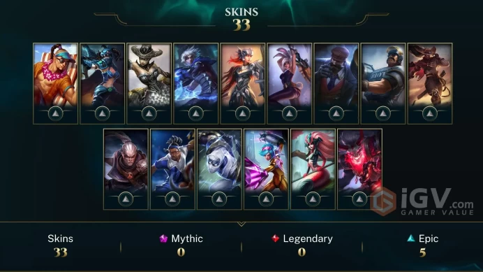 OCE - 62 LVL - Silver MMR - 33 Skins - 8 Rune Pages - ADC - Firecracker Vayne - Ocean Song Ashe - Psyops Samira - Bewitching Tristana - OC486