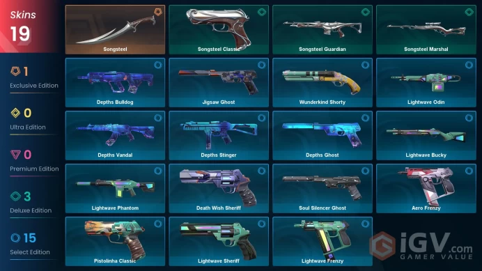 [EU] 19 SKINS | 1 KNIFES | 10 AGENTS | Songsteel, Songsteel Guardian, Songsteel Classic, Songsteel Marshal | Ranked Ready