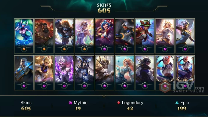 LAN - 399 LVL - ~700 Skins/Chromas - 19 Mythic - Neo PAX Sivir - Ashen Knight Pyke Chroma - Prestige Porcelain Lissandra - Prestiges - OC500