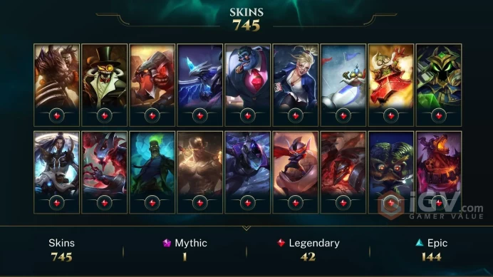 NA - 166 LVL - 750 Skins - All Champions - 19 Rune Page - RARE 2012 Icons - URFWICK - Final Boss Veigar Chroma Mythic - Nightbringer Yasuo DY141