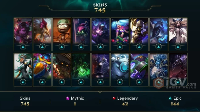 NA - 166 LVL - 750 Skins - All Champions - 19 Rune Page - RARE 2012 Icons - URFWICK - Final Boss Veigar Chroma Mythic - Nightbringer Yasuo DY141