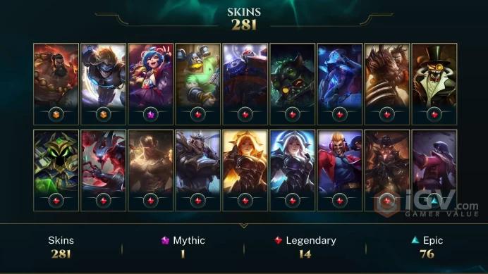 EUW - 216 LVL - ~ 300 Skins - Spirit Guard Udyr - Victorious Skins - Pulsefire Ezreal - High Noon Senna - God-King Garen God Fist Lee Sin DY196