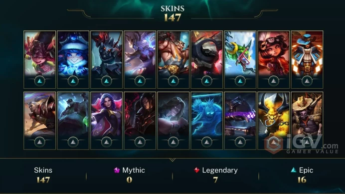EUW - 37 LVL - RARE 2012 Icons - ~ 150 Skins - Gatekeeper Galio - Mythmaker Galio - La Illusion Ziggs - Gold 2016 - Victorious Skins - WE189
