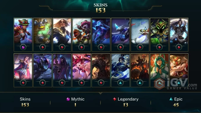 EUW - Silver - 153 Skins - ADC Main - Ann-Sivir-Sary - Project: Vayne - Worlds 2015 Kalista Border + Chroma - Dark Cosmic Jhin - WE172