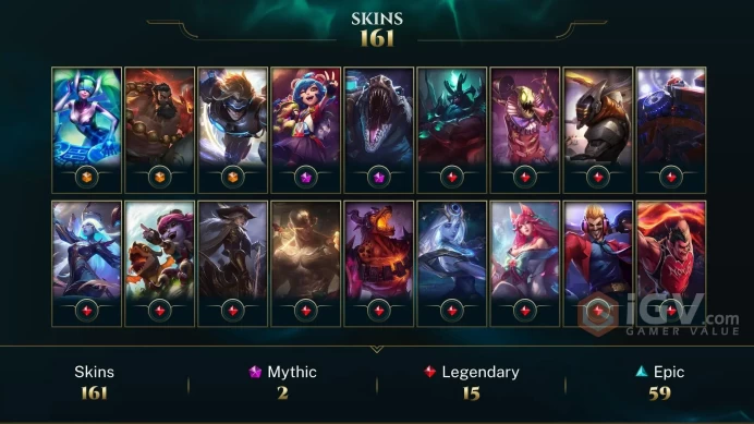 EUW - Platinum 2025 - 321 LVL - 161 Skins - All Champions - 100k Blue Essence - Hextech Renekton - Mecha Zero Sion - God Fist Lee Sin - WE151