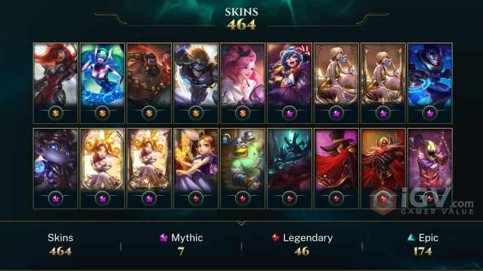 NA ~ 500 Skins/Chromas - ~ All Champs - Prestige K/DA Evelynn - Prestige Star Guardian Neeko - Hextech Poppy - Hextech Jarvan IV - DY168