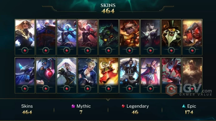 NA ~ 500 Skins/Chromas - ~ All Champs - Prestige K/DA Evelynn - Prestige Star Guardian Neeko - Hextech Poppy - Hextech Jarvan IV - DY168