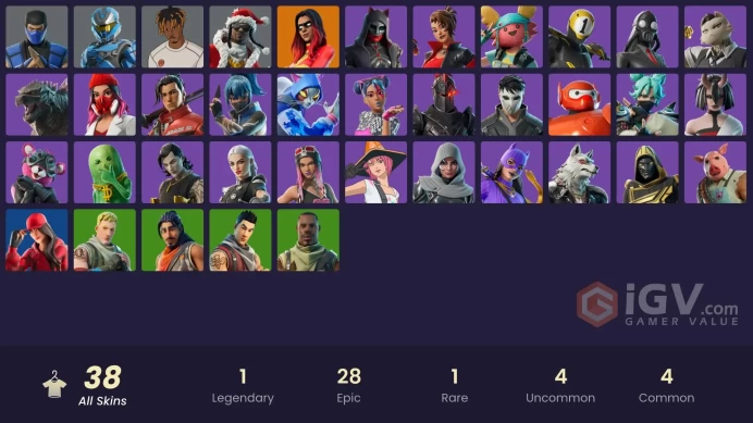 [PC/PSN] 38 skins | Joltara | UNSC Spartan | Sub-Zero (MK3) | Slayer Juice WRLD | Santa Dogg | Keisha Cross | 1-Ball | Felina | Blitz Knight 