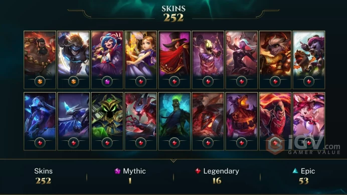 EUW - 252 Skins - 11 Rune - Pulsefire Ezreal - Spirit Guard Udyr - Annie-Versary - Dark Star Thresh - Dunkmaster Darius - Victorious Elise DY200