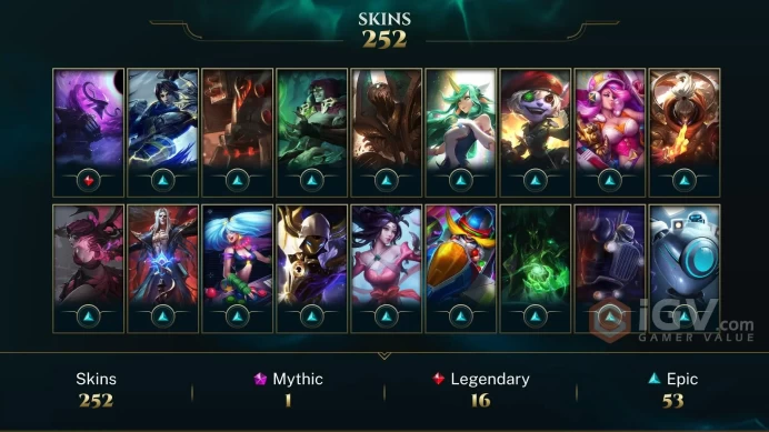 EUW - 252 Skins - 11 Rune - Pulsefire Ezreal - Spirit Guard Udyr - Annie-Versary - Dark Star Thresh - Dunkmaster Darius - Victorious Elise DY200