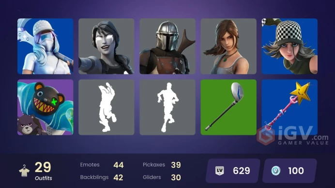 [PC/PSN/XBOX] 29 skins | Master Chief | Paradigm (Reality-659) | Mandalorian | Lara Croft | Mave | Bytes | Lt. Evergreen | Meow Skulls | 100 VB