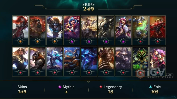 [D178] NA/EUW/OCE/JP/ 172 heroes / 249skins /  Instant Delivery/ Can change bound email and password/Can be transferred to any server
