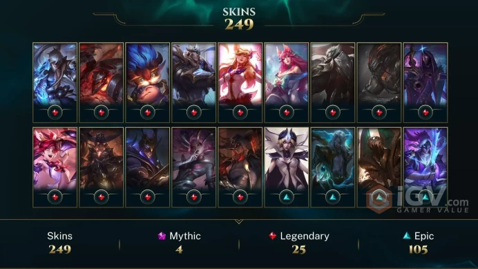 [D178] NA/EUW/OCE/JP/ 172 heroes / 249skins /  Instant Delivery/ Can change bound email and password/Can be transferred to any server