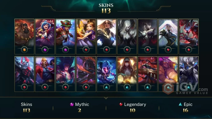 [D181] NA/EUW/OCE/JP/ 127 heroes / 113skins /  Instant Delivery/ Can change bound email and password/Can be transferred to any server