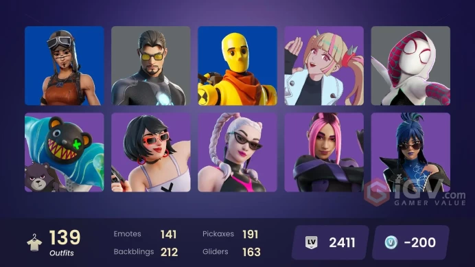 [PC] 139 skins | Renegade Raider | Explorer Emilie | The Ageless Champion | Rococo Cloak-o | Challenger | Battle-Tested | On | -200 VB	mata09