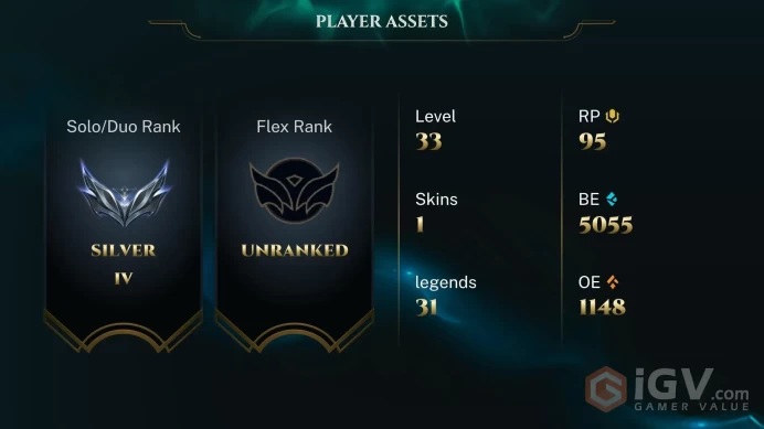 EUW S16 Silver IV (60 LP) Champs:31 Instant delivery BE: 5055 Honor lvl:3 Unverified e-mail smurf lvl 30 ranked ready New sezon 2026