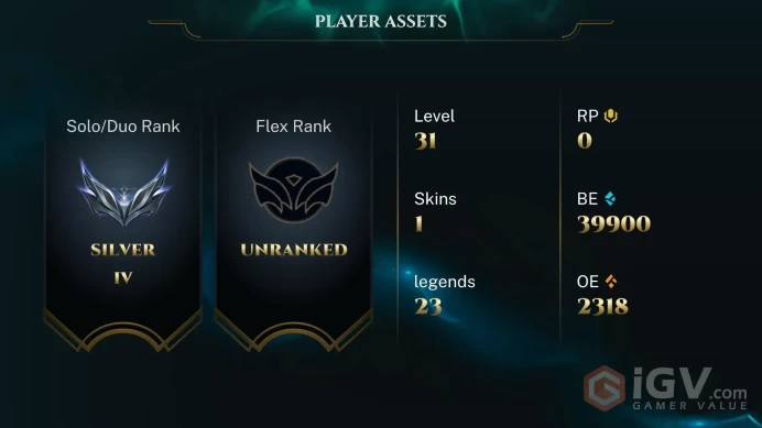 EUW S16 Silver IV (60 LP) Champs:23 Instant delivery BE: 39900 Honor lvl:3 Unverified e-mail smurf lvl 30 ranked ready New sezon 2026