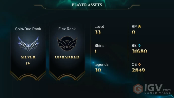 EUW S16 Silver IV (60 LP) Champs:30 Instant delivery BE: 31680 Honor lvl:3 Unverified e-mail smurf lvl 30 ranked ready New sezon 2026