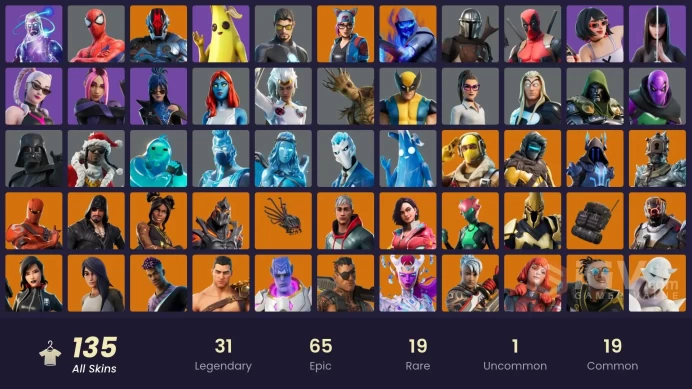 [PC/PSN/XBOX] 135 skins | Galaxy | Jules | Tony Stark | Peely | Deadpool | Mystique | Jabba Switchway | Mandalorian	MSS206