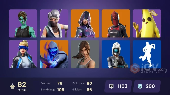 250$ SPENT /[PC/PSN/XBOX] 73 skins | Glow | Aura | Lara Croft | Ghoul Trooper | Candy Axe | Peely | Harley Hitter | Neo Versa	MSS213