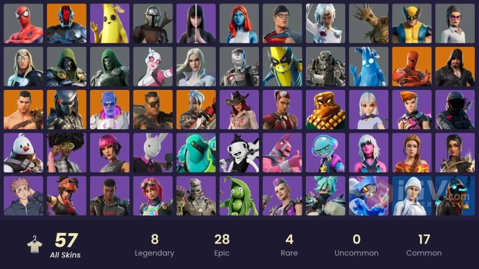 [PC/PSN/XBOX] 57 skins | Hot Marat | Peely | Mystique | Mandalorian | Menace (Challenger Menace ⸱ Flame)	MSS214