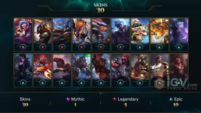 | LAS | 30 SKINS | PLATINUM 4 | 74 CHAMPIONS | 58 LEVEL | INSTANT DELIVERY | FULL ACCESS | FaYN3 |