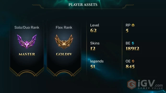 Euw S16 Split 2! Master 0 LP - 800 LP PEAK - Top/Mid Main - 18.9K Be - Ranked Ready -Full Access