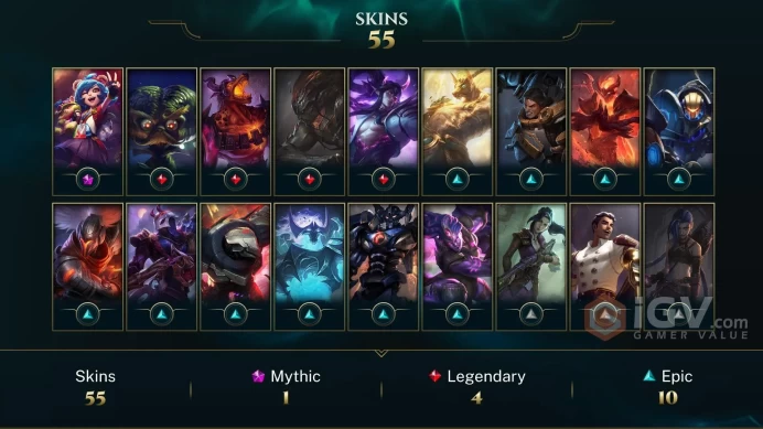 | SG | 54 SKINS | BRONZE 2 | 117 CHAMPIONS | 137 LEVEL | INSTANT DELIVERY | FULL ACCESS | FX8dn |