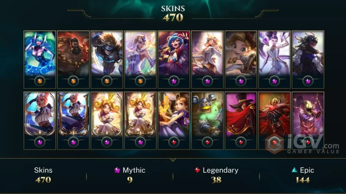 470 SKIN | PLATIN IV | 389 LVL | 258K+ BE | MAIL CHANGEABLE LEAGUE OF LEGENDS ACCOUNT