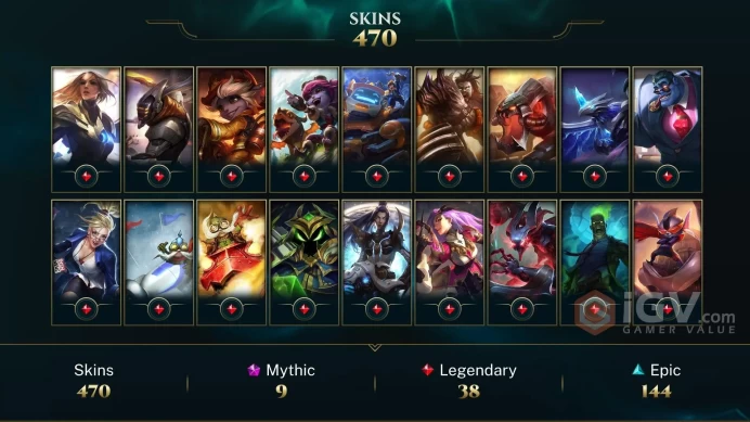 470 SKIN | PLATIN IV | 389 LVL | 258K+ BE | MAIL CHANGEABLE LEAGUE OF LEGENDS ACCOUNT