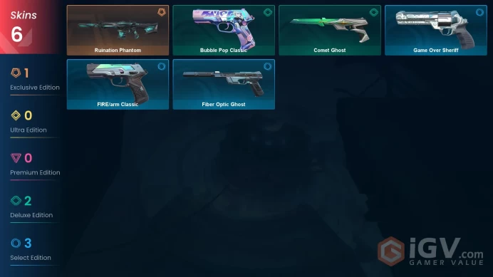 | LATAM | 6 SKINS | VALUE: 2175 VP | Ruination Phantom | Comet Ghost | RANKED READY | 119 LEVEL | INSTANT DELIVERY | FULL ACCESS | FynKx |