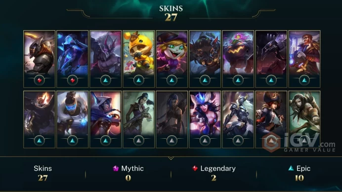 | NA | 27 SKINS | 67 CHAMPIONS | 179 LEVEL | INSTANT DELIVERY | FULL ACCESS | G0FX4 |