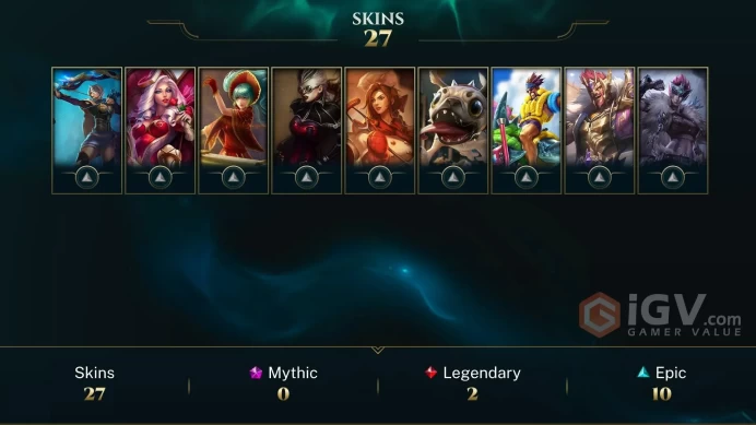 | NA | 27 SKINS | 67 CHAMPIONS | 179 LEVEL | INSTANT DELIVERY | FULL ACCESS | G0FX4 |